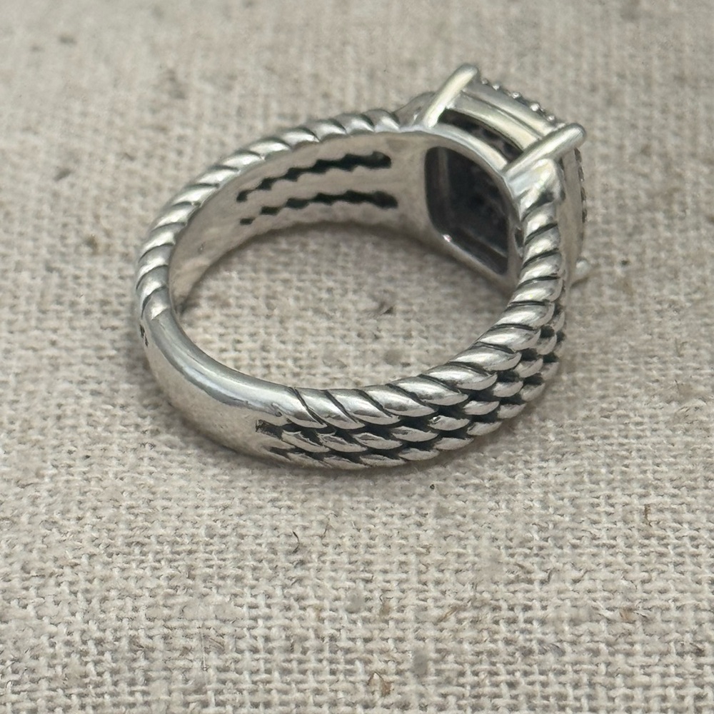 David Yurman .925 Diamond Petite Wheaton Ring - Picture 10 of 11
